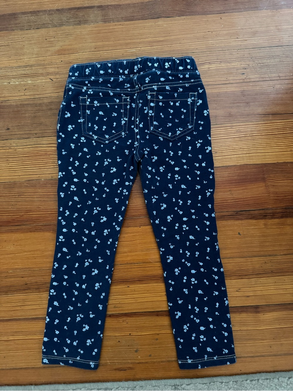 jumping beans Navy Skinny Jeans with White Floral Print